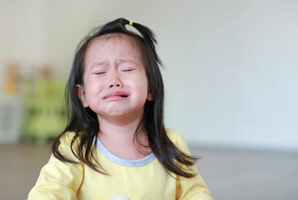 Does the child cry non-stop when they are a little dissatisfied?